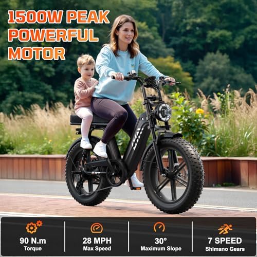 TST Electric Bike for Adults with 1500W Peak Brushless Motor | TST Electric Dirt Bike for Adults with 60 Miles Range |