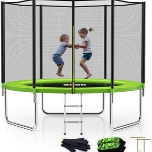SKOK 8FT Trampolines for Kids and Adults - 400LBS Outdoor Green Trampoline - ASTM Approved - ASTM Approved Trampoline fo