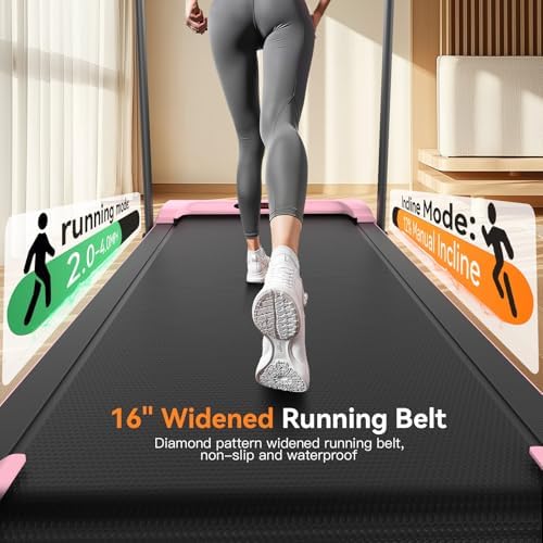 ANCHEER Quiet Portable Desk Treadmill for Home Gym, |0HP 12% Incline Walking Treadmill with LED Screen and Handles ANCHE