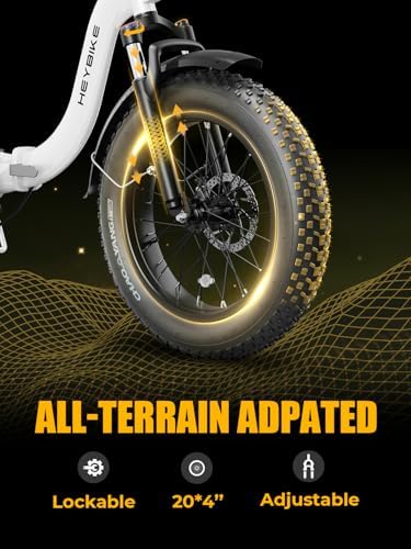 Heybike Ranger Electric Bike for Adults, Peak 1400W Motor Ebike, 28MPH Folding Step-Thru E Bike with Front Suspension