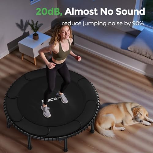 BCAN Durable 450LBS/550LBS Foldable Mini Trampoline for Adult Indoor/Outdoor Workout