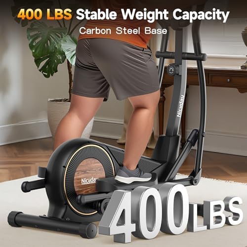 Niceday Elliptical Exercise Machine for Home Workout, Magnetic Elliptical Trainer with Kinomap APP Support, 19IN Stride,