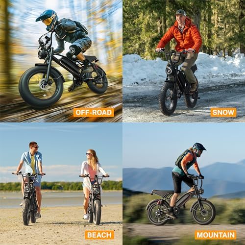 Electric Bike for Adults, 2000W/1500W Peak Motor, All Terrain Ebike Electric Bike for Adults, 20"/16" Fat Tire Ebike,