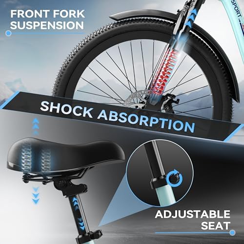 Peak 700W Motor Electric Bike for Adults, Commuter E-Bike, 7-Speed, 45Miles Range 20MPH Electric Bike for Women/Men/Teen