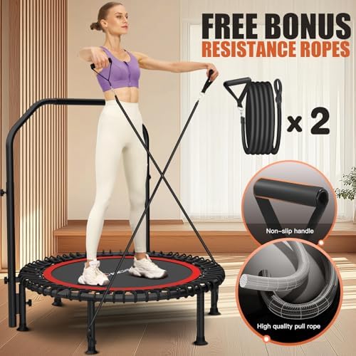 ANCHEER Bungee Rebounder Trampoline - Fitness & Cardio Workout, Home Use, Safe for 450-550LBS, 40/48" Foldable, 4 Level