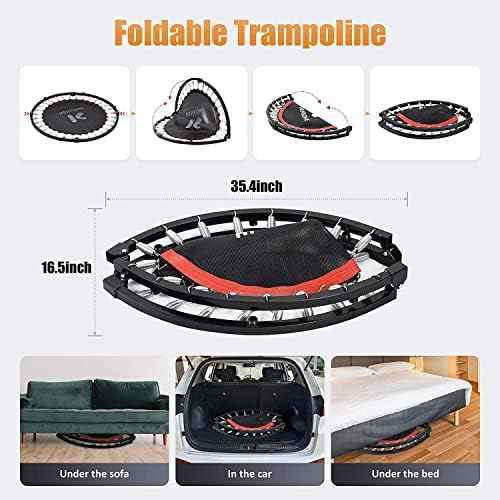 Kenson Mini Foldable Trampoline for Kids and Adults Indoor Use | Kenson Indoor Trampoline 40"/48" Foldable Rebounder fo