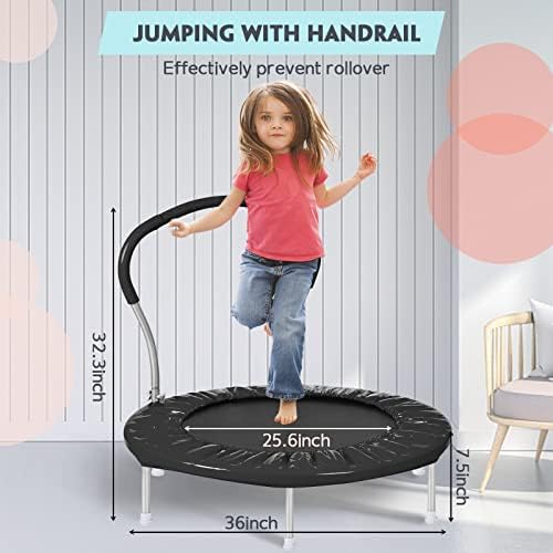 Lyromix 36-Inch Kids Trampoline with Handle - Indoor Mini Trampoline for Toddlers and Kids Lyromix 36-Inch Kids Trampoli