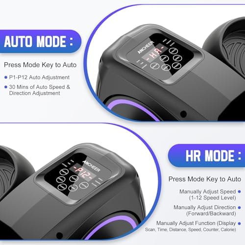 ANCHEER Electric Seated Pedal Exerciser for Seniors with LCD Display Monitor | Portable Quiet ANCHEER Elliptical Machin