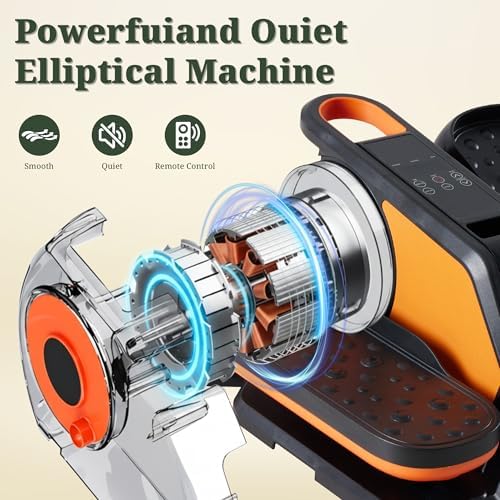 Under Desk Elliptical Machine for Seniors, Quiet Seated Pedal Exerciser with Remote Control, 3 Modes & 12 Adjustable Spe