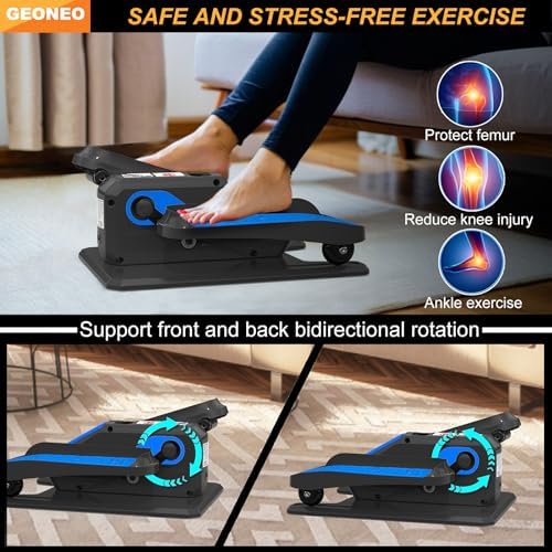 Under Desk Elliptical Machine, Quiet & Small Electric Seated Pedal Exerciser for Senior, Featuring Remote Control & 12 A