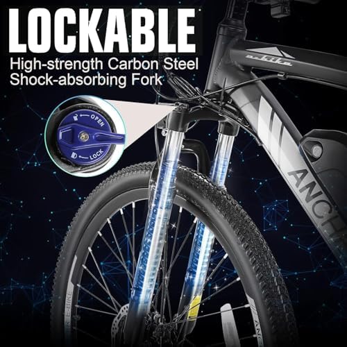 ANCHEER 750W Electric Bike for Adults, 60 Miles Ride, Fast Charge, 27.5'' Hummer Electric Mountain Bike with LCD Display