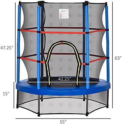 Outsons 5FT Trampoline for Kids | 55" Mini Indoor Outdoor Toddnginele Trampoline Toy | Springless Design Safety Trampol