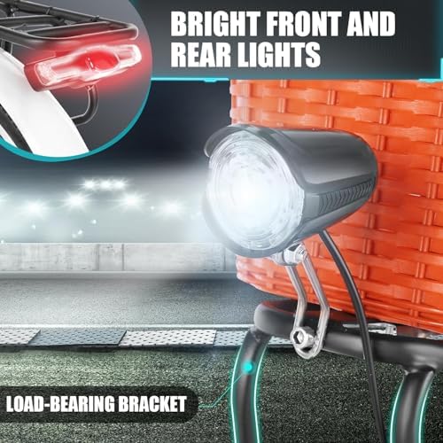 ANCHEER 26'' Electric Bike for Adults, Peak 750W, Up to 50 Miles Step Through Commuter Ebike | ANCHEER 48V/374Wh Batter