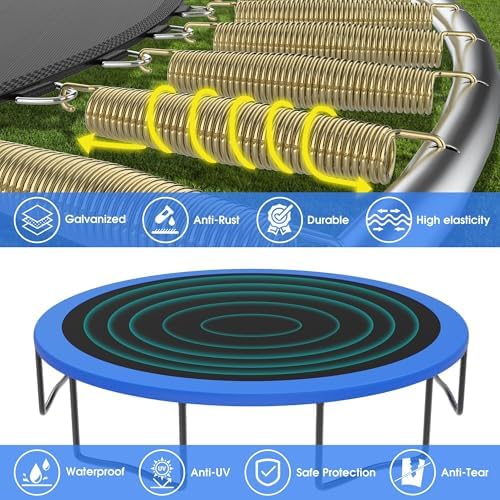 YORIN 16FT Tranpoline Outdoor with Basketball Hoop & Net YORIN 1500 LBS Tranpoline ASTM Approved for Kids and Adults YOR