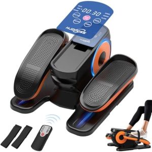 Under Desk Elliptical Machine with 12 Adjustable Speed + Quiet & Portable Seated Pedal + Non-Slip Foot Straps Under Desk