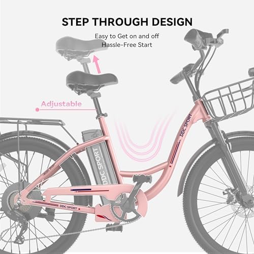 Peak 700W Motor Electric Bike for Adults, Commuter E-Bike, 7-Speed, 45Miles Range 20MPH Electric Bike for Women/Men/Teen