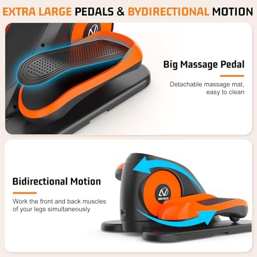 ANCHEER Electric Under Desk Elliptical Exercise Machine for Seniors and Home Office | ANCHEER 12 Speed Seated Elliptica
