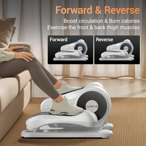 Under Desk Elliptical Machine for Home Office with Remote Control and Auto Mode | Mini Seated Pedal Exerciser with 12 S