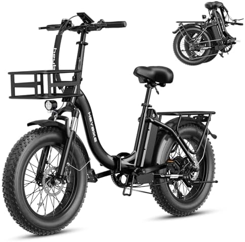 Heybike Ranger Electric Bike for Adults, Peak 1400W Motor Ebike, 28MPH Folding Step-Thru E Bike with Front Suspension