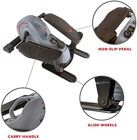 Sunny Health & Fitness Portable Elliptical Machine for Home Workout, Senior Friendly Sit/Stand, Free Sunnyfit App Connec