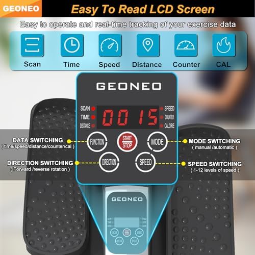 Under Desk Elliptical Machine, Quiet & Small Electric Seated Pedal Exerciser for Senior, Featuring Remote Control & 12 A