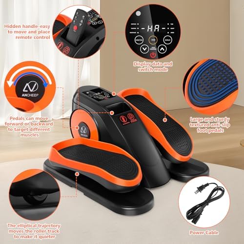 ANCHEER Elliptical Leg Exerciser for Seniors | Fully Assembled Electric Pedal Exerciser for Seniors | ANCHEER Electric