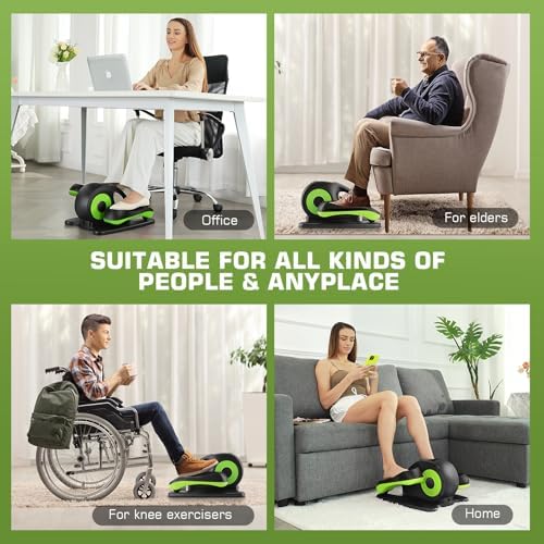 ANCHEER Quiet Elliptical Machine for Seniors and Office Workers - Low-Impact Pedal Exercise at Desk, Smart LCD Display,