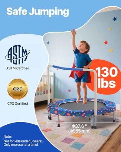 VEVOR 3FT Foldable Trampoline for Toddlers Outdoor Birthday Gift