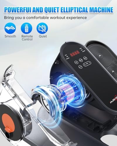 Electric Under Desk Elliptical Machine for Seniors with Remote Control Portable Quiet Seated Pedal Exerciser for Senio