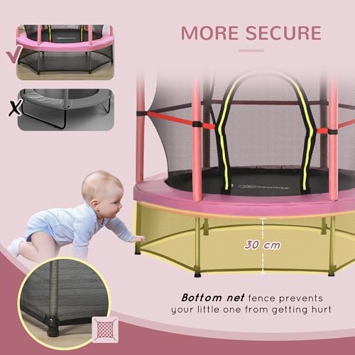 Outsons 5FT Trampoline for Kids | 55" Mini Indoor Outdoor Toddnginele Trampoline Toy | Springless Design Safety Trampol