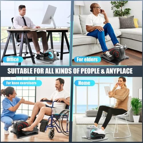 ANCHEER Quiet Elliptical Machine for Seniors and Office Workers - Low-Impact Pedal Exercise at Desk, Smart LCD Display,