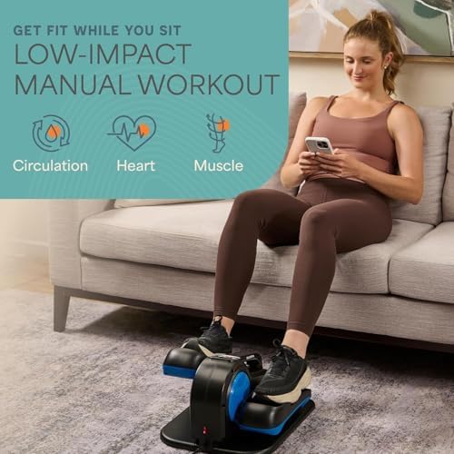 Lifepro Quiet Elliptical Exercise Machine for Seniors & Adults, Seated Pedal Exerciser, Home & Office Use, Portable Red