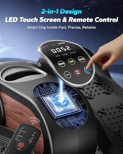 MERACH Under Desk Elliptical Machine for Seniors with Remote Control & 12-Speeds MERACH Quietest Portable Electric Sea