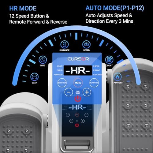 Under Desk Elliptical Machine for Home Office with Remote Control and Auto Mode | Mini Seated Pedal Exerciser with 12 S