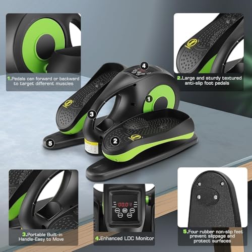 ANCHEER Electric Seated Pedal Exerciser for Seniors with LCD Display Monitor | Portable Quiet ANCHEER Elliptical Machin