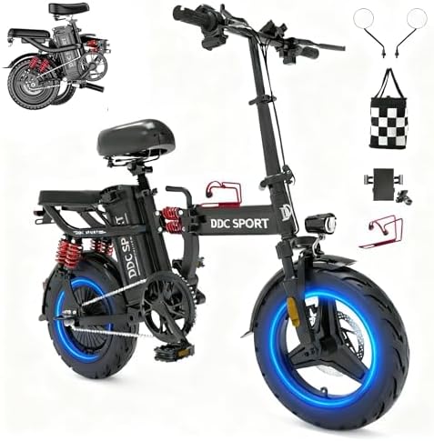 Peak 750W Motor 48V 20Ah Folding Electric Bike for Adults UL2849 | 45 Miles Range 14'' Lightweight Adults Electric Bike