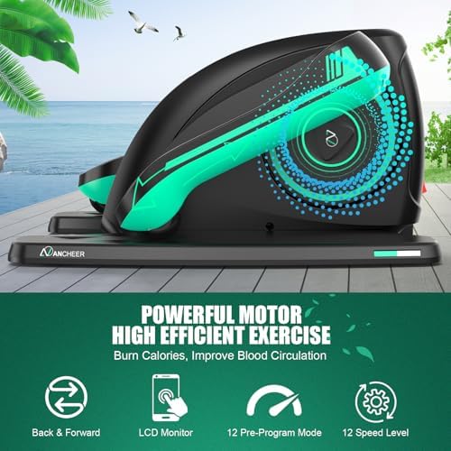 ANCHEER Electric Elliptical Leg Exerciser for Seniors | Quiet Portable Home Office Pedal Exerciser | Remote Control | Se