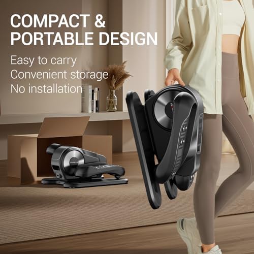 Under Desk Elliptical Machine for Home Office with Remote Control and Auto Mode | Mini Seated Pedal Exerciser with 12 S
