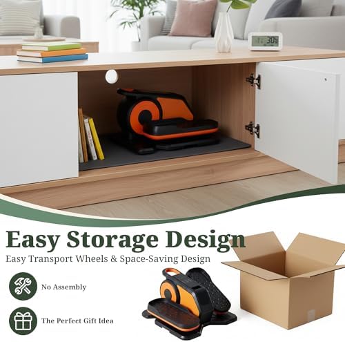 Under Desk Elliptical Machine for Seniors, Quiet Seated Pedal Exerciser with Remote Control, 3 Modes & 12 Adjustable Spe