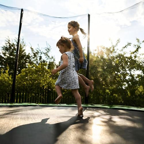 SKOK Kids Outdoor Trampoline, 400LBS ASTM Approved Net Trampoline, Kid Friendly, Outdoor Play, Durable and Safe, 12ft Di