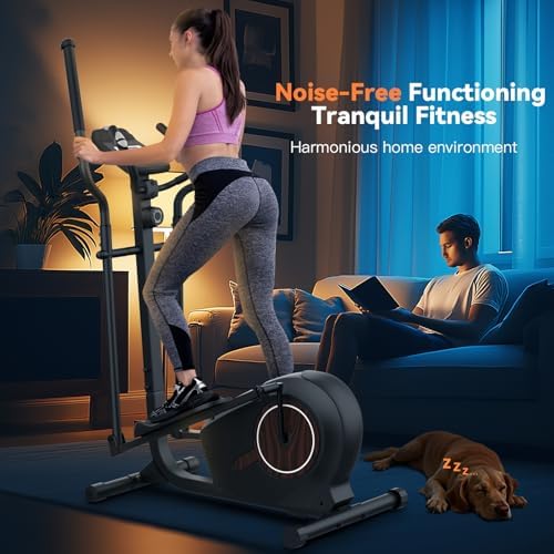 ANCHEER Quiet Elliptical Machine for Home Workout with 14 Resistance Levels and Pulse Rate Monitor | ANCHEER Elliptical