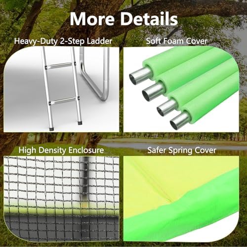 AOTOB Heavy Duty Trampoline with Safety Net and Hoop for Kids and Adults Outdoor Jumping