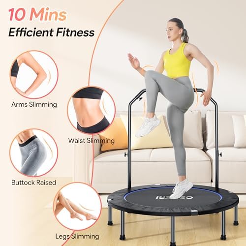 Osoeri 48" Rebounder Trampoline for Adults Max Load 450lbs Fitness Workout | Osoeri Foldable Rebounder Trampoline for A