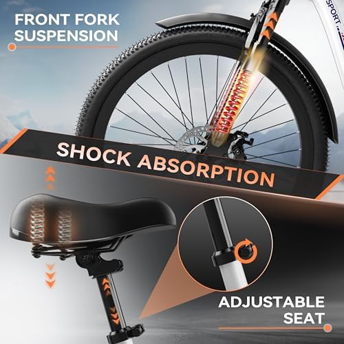 Peak 700W Motor Electric Bike for Adults, Commuter E-Bike, 7-Speed, 45Miles Range 20MPH Electric Bike for Women/Men/Teen