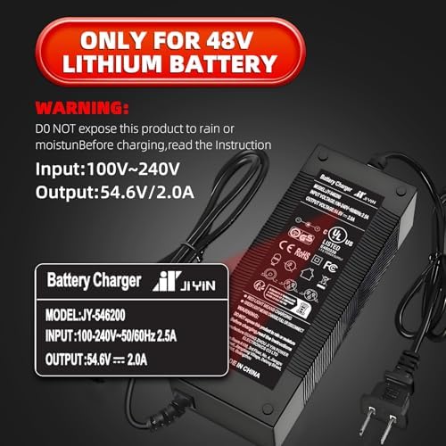 UL Certified Fast Charging Electric Bike Charger for 48V Ebike Battery - Compatible with Lectric XP |0/|0, Ecotric City/