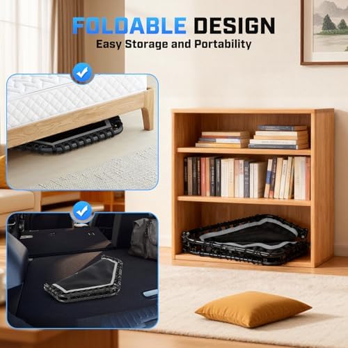 ANCHEER Trampoline for Adult, Indoor Outdoor Mini Trampoline, 550LBS_fitness_trampoline_with_Bungee