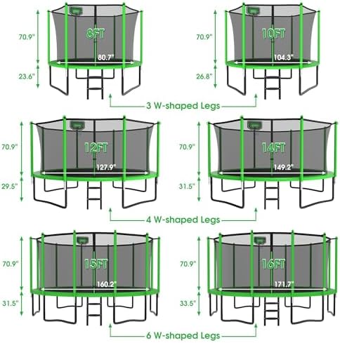 YORIN 16FT Tranpoline Outdoor with Basketball Hoop & Net YORIN 1500 LBS Tranpoline ASTM Approved for Kids and Adults YOR