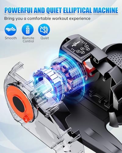 Electric Under Desk Elliptical Machine for Seniors with Remote Control Portable Quiet Seated Pedal Exerciser for Senio