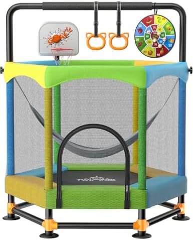 **Twinkoo 60" Anti-Rollover Toddler Trampoline for Kids - Outdoor & Indoor Use** | **Twinkoo 5FT Toddler Trampoline wit