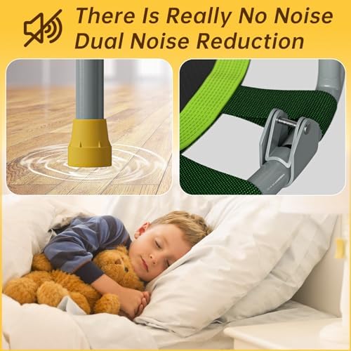 CLORIS 38in/48in Folding Trampoline for Adults with Adjustable Foam Handle - Max Load 450lbs Safety Padded Cover Best Gi